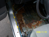 Body Work Required: Rust Repair, Drivers Side Rocker Panel and Floor Pan - Wide View